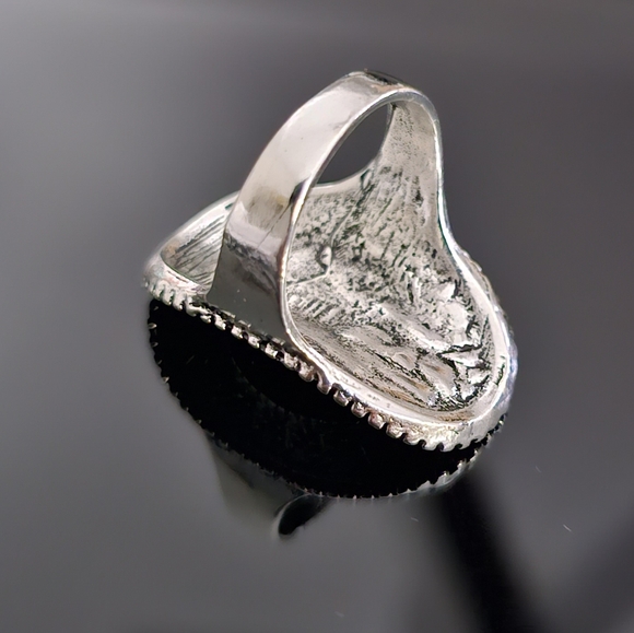 Big Bold Gorgeous Wide Band High Fashion Silver Statement Ring - Picture 5 of 6